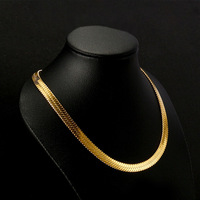 Collier chaîne chevrons couleur or pour hommes et femmes, collier chaîne serpent plate, bijoux hip-hop, accessoires de mode, cadeau de bijoux