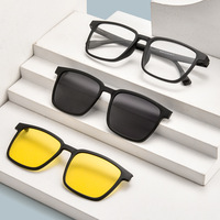 2025 nouvelle mode haute qualité grand cadre carré personnalisé unisexe Double couleurs lentille lunettes de soleil 3 en 1 cadre de lunettes magnétiques
