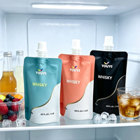 Pochettes à bec verseur personnalisées imprimées, haute barrière, qualité alimentaire, 250 ml, 500 ml, avec bouchon réutilisable pour boissons, jus, liquides et sauces