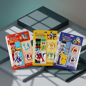Ensemble de gommes à crayon en bois Pokémon, papeterie coréenne pour enfants, fournitures scolaires, cadeau de dessin animé, jouet pour étudiants, vente en gros - Product Image 3