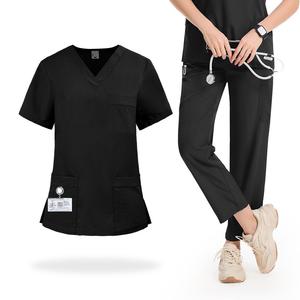 New Style Hospitals Colors OEM Printed <b>Surgical</b> Nurse Suit <b>Scrub</b> Uniform Unisex Sets Loose Breathable for Beauty Salons - Product Image 2