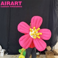 Fleur rose géante gonflable de couleur personnalisée, accessoire de décoration florale gonflable pour scène, décoration d'événements commerciaux