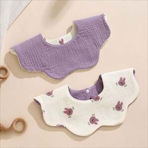 Baberos de Algodón Reutilizables para Bebés Recién Nacidos, Bonitos Baberos Infantiles, Juego de 5 Piezas, Ajustables, Rectangulares, para Saliva - Product Image 3