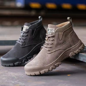 High End Matte Leather Walking Sneakers For Autumn And Winter Retro <b>Leg</b> Lengthening Thick Soled Sponge Casual Bread Men's Shoes - Product Image 6