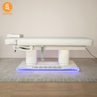 Table de massage électrique pliable en bois de luxe avec mousse à mémoire de forme chauffante pour spa, salon, usage extérieur et sous-sol