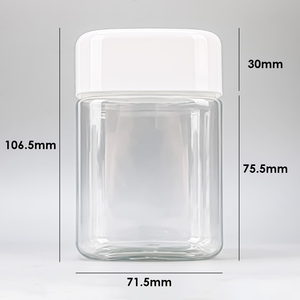 Customized Transparent Bottle PET Plastic Candy Container <b>Empty</b> Nutty <b>Jars</b> for Food Packaging with White Screw Cap - Product Image 5