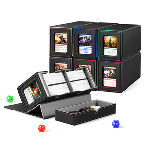 Boîte de rangement pour cartes de jeu TCG compatible avec MTG <span class=keywords><strong>Magic</strong></span> the Gathering, <span class=keywords><strong>Commander</strong></span> et Yugioh, boîte de rangement pour cartes avec double fenêtre - Product Image 3