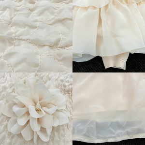 Vestido Elegante <span class=keywords><strong>de</strong></span> Alta Calidad <span class=keywords><strong>para</strong></span> Mujer, Color Crema Sólido, Estilo Modesto con Mangas con Volantes <span class=keywords><strong>para</strong></span> Primavera y Otoño, <span class=keywords><strong>Vestidos</strong></span> Plisados - Product Image 2