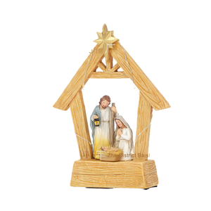 Custom <strong>Wholesale</strong> Eco-friendly <strong>Jesus</strong> Nativity Resin <strong>Figurine</strong> with Light-Up <strong>Baby</strong> <strong>Jesus</strong> for Christmas Decoration - Product Image 2