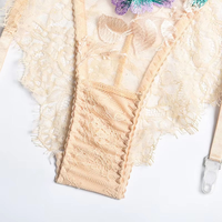 Culottes hipster brodées florales en dentelle pour femmes, taille mi-haute, sans couture, ensemble de lingerie sexy avec design au crochet et logo à la taille pour adultes