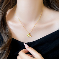 Collier pendentif Zooying en forme de pièce de monnaie de cheval, avec micro-pavé de cristaux, chaîne de pull réglable pour femmes, hypoallergénique
