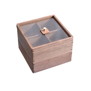 <b>Drop</b> shipping available. Black walnut solid wood dried fruit <b>box</b>, new Chinese style candy <b>box</b> with lid, multi-layer solid wood - Product Image 5
