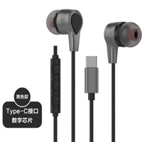 Earphone Berkabel Tipe C dengan Mikrofon Headphone Berkabel In-Ear untuk Headset Ponsel Xiaomi Samsung CATATAN 10 CATATAN 20 S21 S20