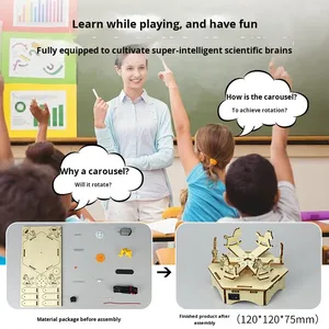 Juguetes Educativos Unisex para Niños de 0 a 3 Meses, Forma de Animal, <span class=keywords><strong>Ciencia</strong></span> Física, Pequeño Carrusel de Madera, Modelo de Adorno Manual - Product Image 4