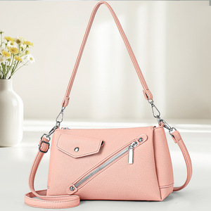 2026 Popular Women's PU <b>Square</b> Shape Zipper Closure Tassel Multifunctional Shoulder Tote Bag Polyester Lining for Daily Matching - Product Image 2