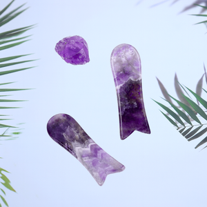 Outil <span class=keywords><strong>de</strong></span> massage Gua Sha en quartz améthyste violet clair avec logo personnalisé, marque privée, OEM, <span class=keywords><strong>pierre</strong></span> naturelle certifiée, musical - Product Image 4