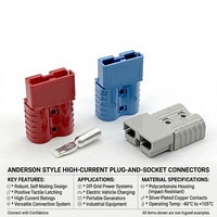 Connecteur de batterie en cuivre ABS avec logo personnalisé, 600V 50A IP20, prise de connexion rapide pour voiture et moto, rouge