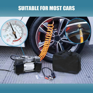 CLAUTOOL - Inflador de Neumáticos Portátil de Alta Resistencia con Motor de Cobre, Mini Compresor de Aire para Automóvil de 12 V, Doble Cilindro, Portátil, CC 12 V - Product Image 1