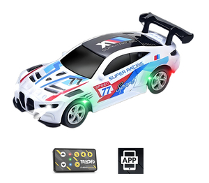 ELI TOY 1/64 Mini voiture de <span class=keywords><strong>sport</strong></span> RC 2.4GHz petite application télécommande 3 modes de vitesse jouet de bureau rechargeable pour garçons 1/64 câble USB - Product Image 1