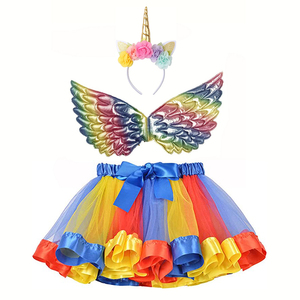 Disfraz de <span class=keywords><strong>Unicornio</strong></span> para Niñas, Falda de Arcoíris en Capas, Alas de Hada, Diadema de <span class=keywords><strong>Unicornio</strong></span> para Fiesta de Cumpleaños de <span class=keywords><strong>Princesa</strong></span>, Disfraz para Fiestas, CM025 - Product Image 4