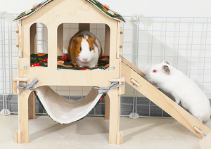 Moderna grande nascondiglio in legno di porcellini d'India sostenibile Pet House impermeabile Pee Pad in legno non trattato biancheria da letto moderna - Product Image 2