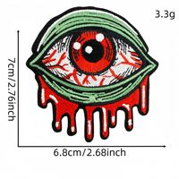 En gros, Patchs thermocollants brodés Œil protecteur, Appliques Œil tombant gothiques et psychédéliques pour vêtements, sacs et décoration DIY
