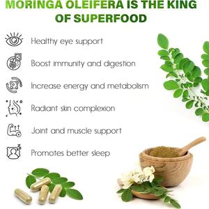 Capsules de complément alimentaire OEM 100% pur <span class=keywords><strong>Moringa</strong></span> superaliment vert complet végétalien augmenter l'énergie et la digestion capsules dures - Product Image 5
