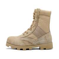 Bottes tactiques en daim de style désert, hautes, à lacets et fermeture éclair, antidérapantes, pour la randonnée et le trekking en extérieur, pour hommes