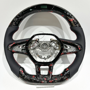 Volant de voiture personnalisé en cuir et fibre de carbone avec LED, pour Renault Megane 2, Megane 3, Megane <span class=keywords><strong>4</strong></span>, <span class=keywords><strong>Clio</strong></span> <span class=keywords><strong>4</strong></span>, <span class=keywords><strong>Clio</strong></span> 5 - Product Image 2