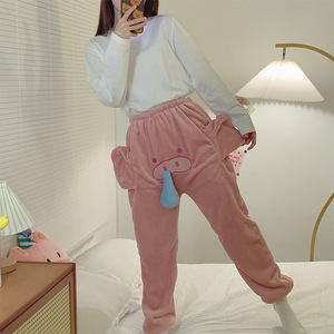 <span class=keywords><strong>Pijama</strong></span> de Franela Cálido de Invierno con Diseño de Trompa de Elefante 3D de Dibujos Animados YB para Mujer y <span class=keywords><strong>Hombre</strong></span>, Pantalones Largos Sueltos, Ropa de Casa para Parejas - Product Image 3