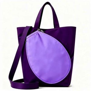 Women <b>Canvas</b> Tote Bag with Detachable Tennis Racket Shape Pouch Multi-purpose Crossbody <b>Handbag</b> Fashion Shopping Shoulder Bag - Product Image 6