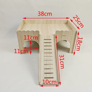 In legno massello eco-friendly piccolo nido per animali domestici bottone criceto casa mobili per scoiattolo porcellino d'India-tutte le stagioni al coperto - Product Image 3