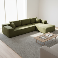 Canapé d'angle modulable moderne à une place, design pliable, en velours côtelé compressé, sans cadre, pour salon et chambre, haute densité