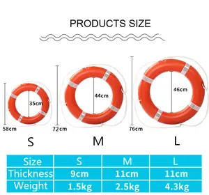 Solas boia salva-vidas aprovada ccs, proteção de água flutuante para piscina, boia de vida útil para natação, anel de 1.5kg, 2.5kg, 4.3kg para venda