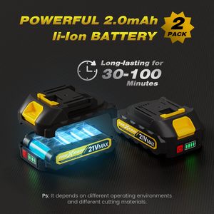 Mini tronçonneuse industrielle sans fil portable à une main, sans balais, OEM, 8 pouces, batterie lithium rechargeable, poignée télescopique CS07 Woo - Product Image 3