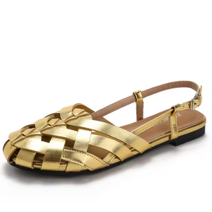 Zapatos de boda de moda para mujer, de cuero PU, con punta cerrada, tacón de cuña, cierre de hebilla, suela alta suave antideslizante para caminar al aire libre, informales - Product Image 3