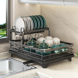 Vente Flash Support d'Égouttage Ménager Égouttoir de Cuisine pour Plan de Travail Range-Vaisselle Bols Assiettes Couverts Organisateur Direct Usine - Product Image 1