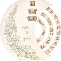 Calendrier perpétuel en bois multifonctionnel écologique Tailai Creative Moon Design pour bureau à domicile, bureau rotatif