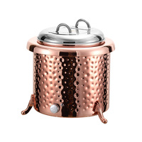Seau chauffe-soupe électrique en acier inoxydable 304 pour buffet, pot à soupe isolé chauffant pour le petit-déjeuner d'hôtel, préservation de la chaleur