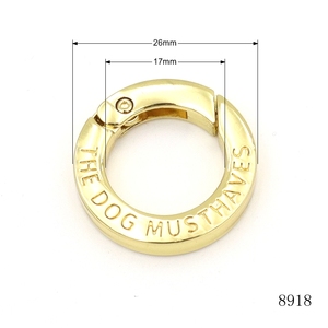 Accesorios para bolsos, 30MM, aleación chapada en oro, aplausos de Metal, anillo de puerta abierta, anillo O de resorte personalizado con logotipo - Product Image 2