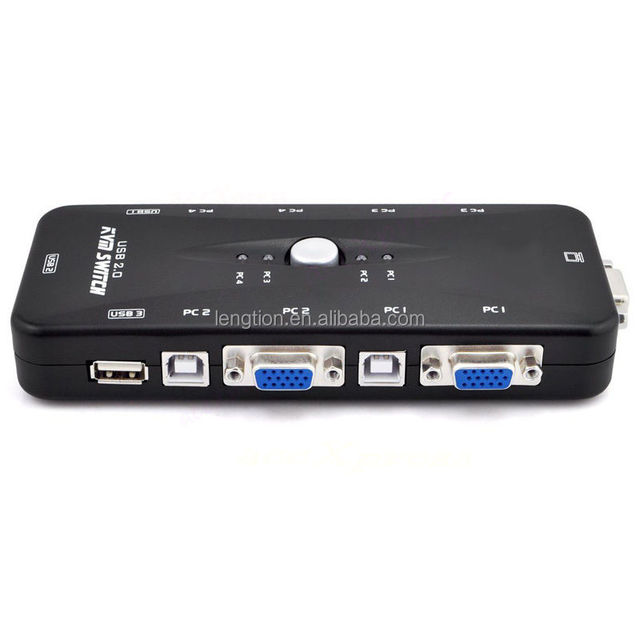 New Coming Hot Selling USB 2.0 KVM Switch 4 Port for Mouse Keyboard HUB VGA Monitor Sharing Enough Stock