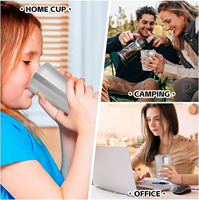 Gobelet isotherme empilable à double paroi en SUS304, anti-brûlure, argenté, pour camping, randonnée, bureau, café, bière, logo personnalisé