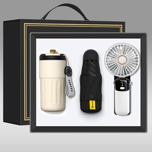 Promotional Graduation Christmas Wedding Souvenirs Gift Set with Silk Screen Printed Mug <b>Umbrella</b> <b>Foldable</b> Fan Event Souvenirs - Product Image 1