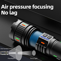 Lampe torche laser portable d'extérieur en gros, projecteur longue portée super puissant, zoom réglable, haute luminosité, affichage de la puissance, chargement Type-C