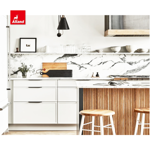 ตู้เกาะอัจฉริยะแบบบางแคบบางเคลือบสีขาวลูกปัดแผงหินอ่อนเคลือบเงา - Product Image 2