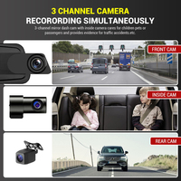 10 inç dokunmatik ekran Dash kamera 3CH HD 1080p + 1080P + 1080P için araba dvr'ı 24H park monitörü Video kaydedici gece görüş WiFi GPS