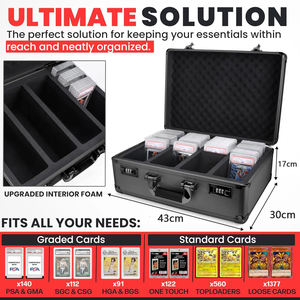 Y Y 140+ 4 ROW Graded Card Storage Box Graded Card Slab Case Card Storage Case Aluminum - Product Image 2