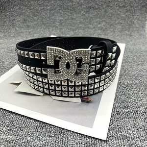 Baojun BJ-0212A Subculture Gothic Studded Rhinestone Punk Letter Unisex Street Dance Heat-Transfer Printed Pin Buckle Alloy <strong>Belt</strong> - Product Image 1