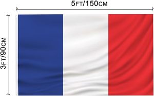 Drapeau de France de haute qualité 3x5 pieds, couleurs vives, résistant à la décoloration, drapeau national français pour la décoration - Product Image 2