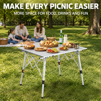 Table pliante moderne en alliage d'aluminium, bureau portable multifonctionnel pour le jardin, le camping et les pique-niques en plein air